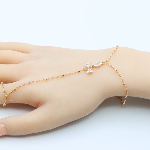 Elegant Rose Gold Bracelet with Bow Charm and Adjustable Chain, XPBL0605 - Picture 11 of 12